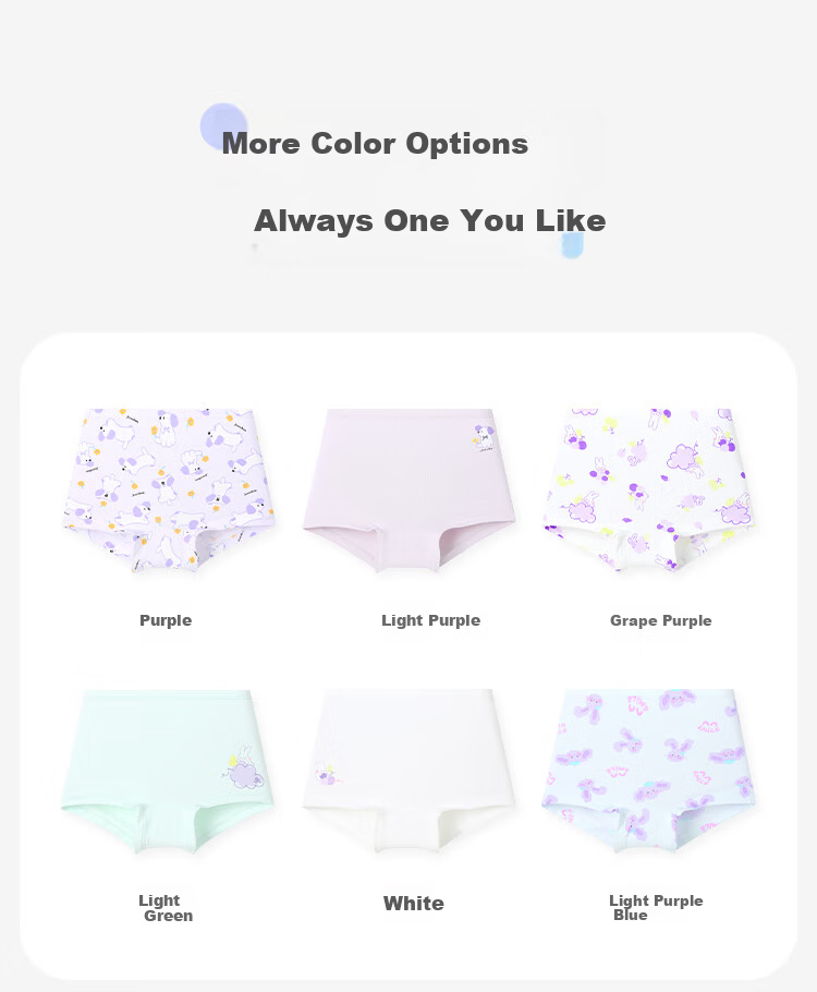 Jiusuiban 95% Long-Staple Cotton Girls' Underwear 3-15 Years 7A Antibacterial Silk Gusset Boxer Shorts Cartoon A-Class 10
