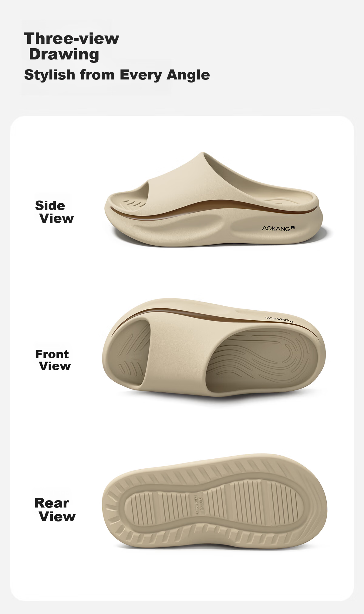 Aokang Men's Summer Sport Outdoor EVA Non-Slip Soft Sole Beach Camping Commuting Slippers 13