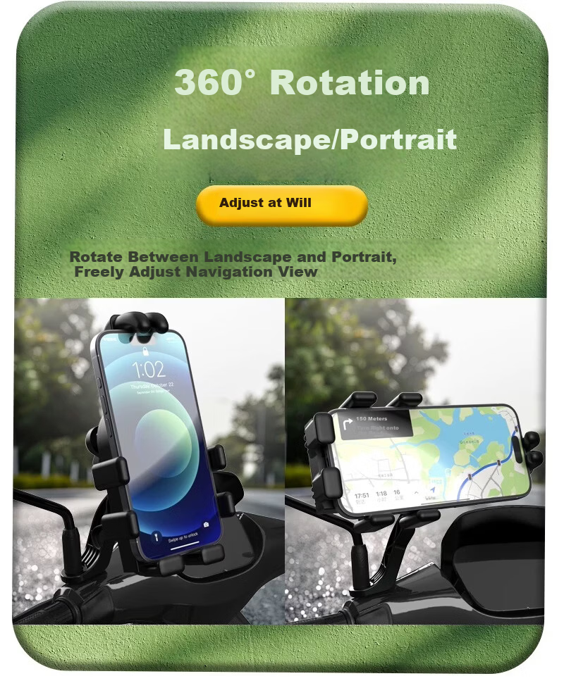 JOWOYE Electric Bike Phone Holder Compatible with Huawei and Apple, Multifunctional Delivery Rider Mount for Electric Scooter, Motorcycle, Bicycle, Road Bike, Octopus Stable Anti-Shake Support with Na 7
