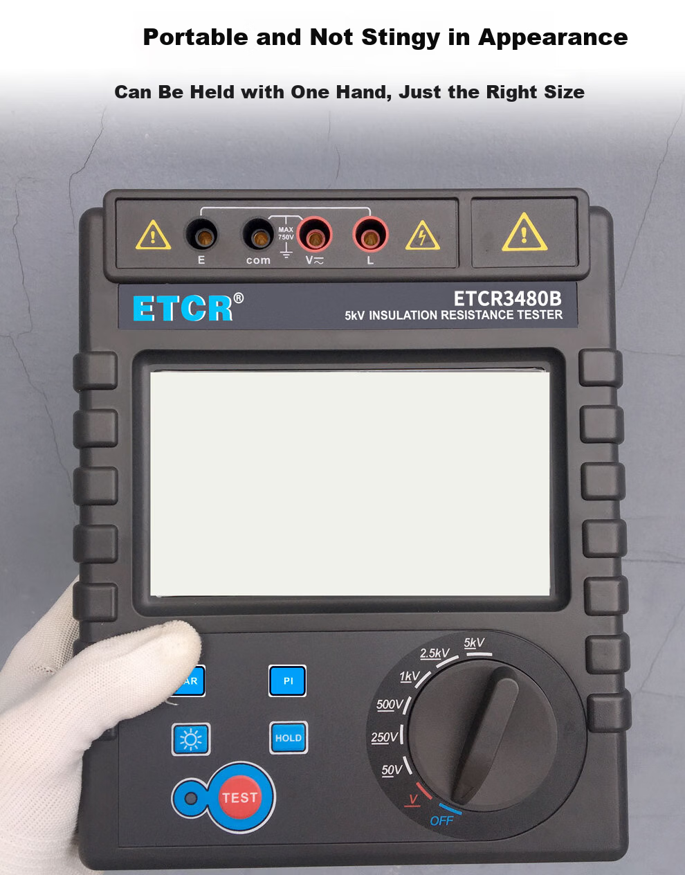 Irith ETCR3480B Insulation Resistance Tester Digital Megohmmeter 5000V Insulation Resistance Tester with Absorption Ratio 6
