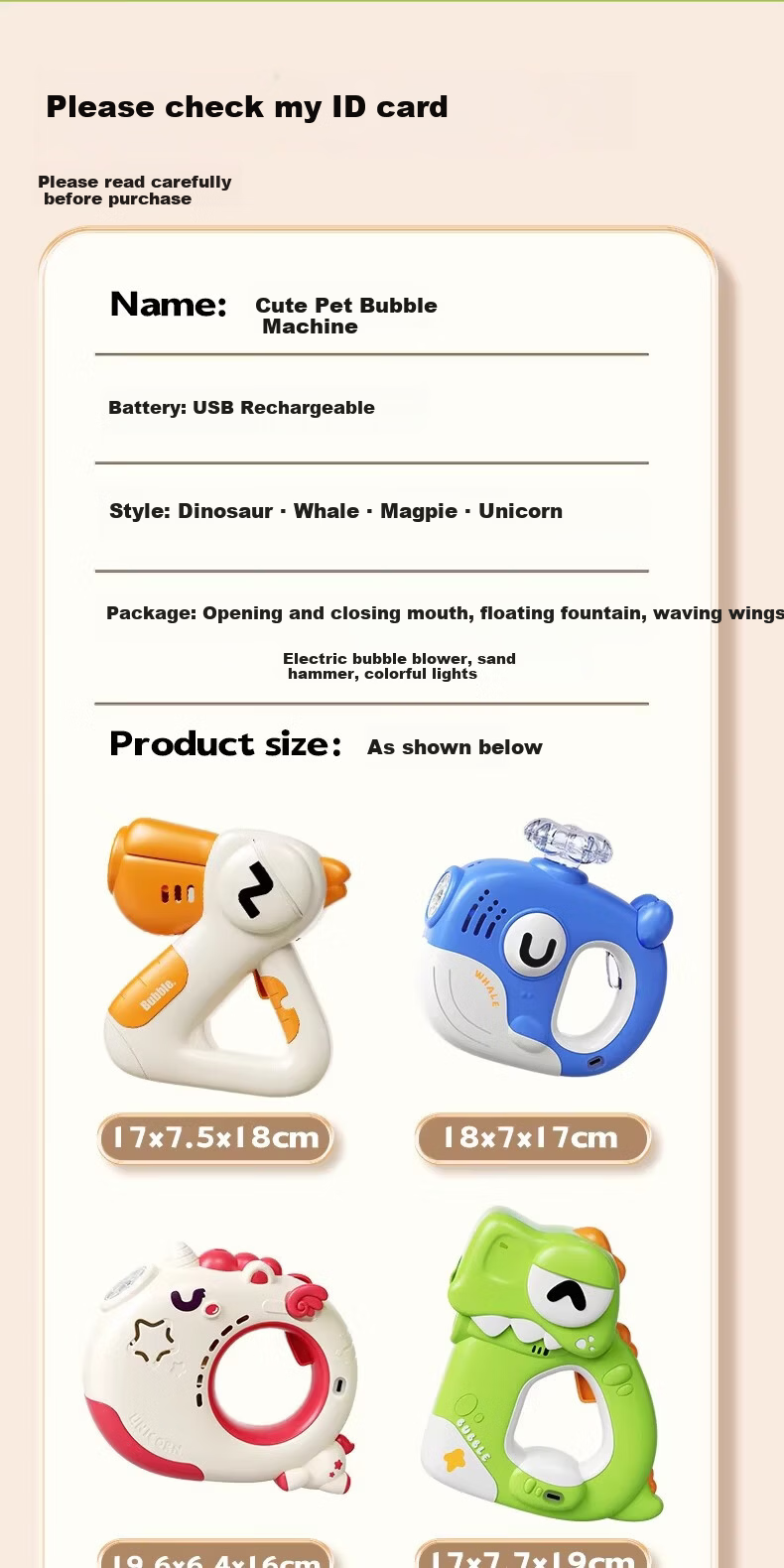 Guou New Multifunctional Bubble Machine Educational Animal Shape Fully Automatic Toy Children's Day Gift 12