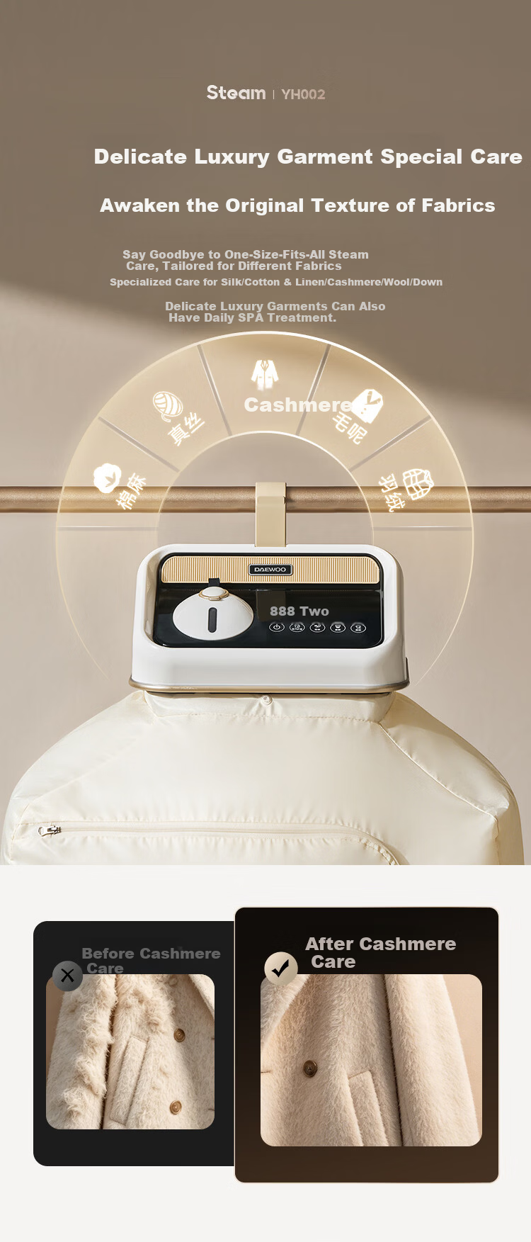 DAEWOO Portable Home Dryer Small Baby Clothes Dryer Steam Deodorizing Sterilizing Mite Removal for Dormitory Travel 7