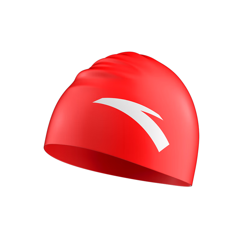 ANTA Professional Silicone Swim Cap Waterproof High Elasticity Unisex Swimming Cap Red