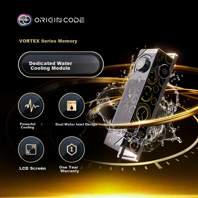 OC LAB Desktop Memory VORTEX Dedicated Split Water Tube LCD Screen Water Cooling Kit (Compatible with Origin Code VORTEX Series Memory)