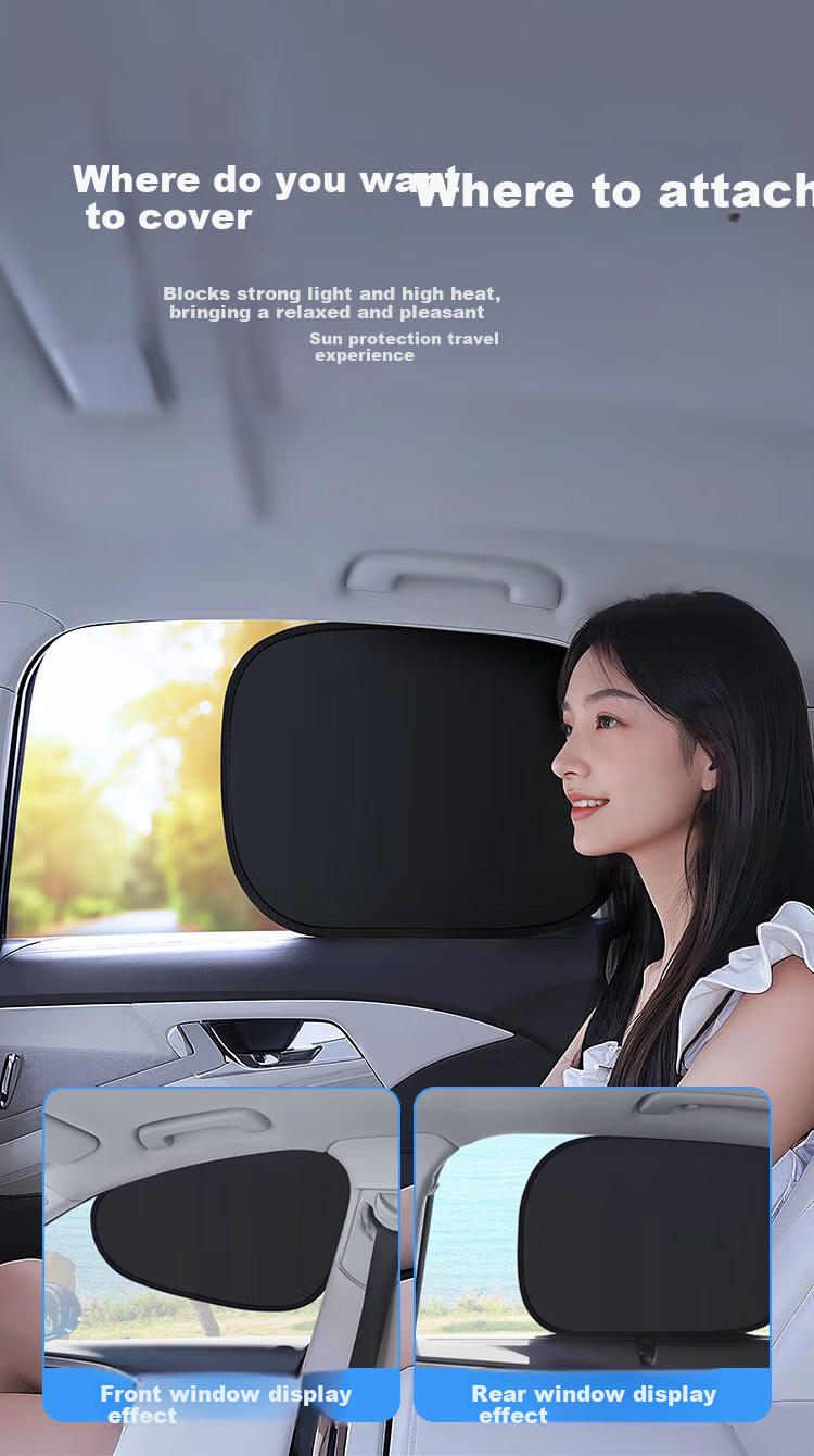 KOOLIFE Car Rear Window Sunshade Curtain Sun Protection Heat Insulation Side Window Sunshade Black Glue Static Adsorption 5