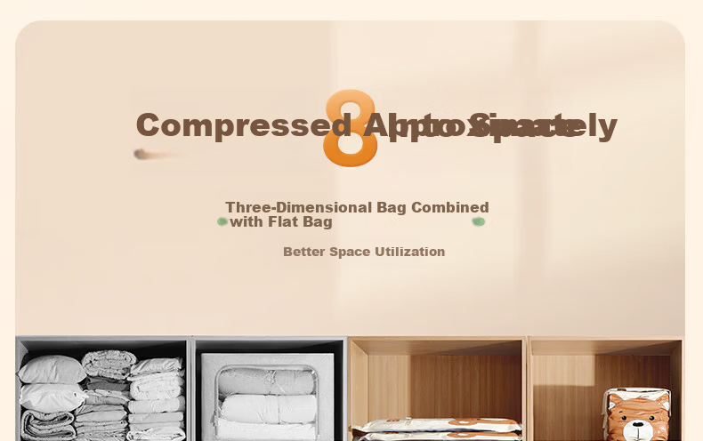 Ontu Vacuum Compression Storage Bag Electric Air Pump for Quilts Clothes Down Jackets Sealed No-Pump Organizing Bag 4
