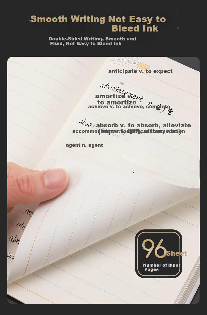 BAOKE Business Soft Leather Notebook 18K/96 Pages Black NB3118 5
