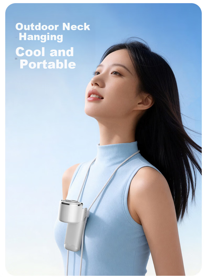 DIAMOND Portable Handheld Foldable Mini High-Speed Energy-Saving Fan Outdoor Neck Hanging Powerful Office Desktop Rechargeable Small Fan SN 7
