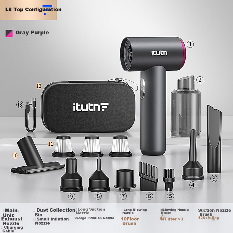 Aituteng Car Vacuum Cleaner, Powerful Suction, Handheld Cordless Vacuum for Cars And Home Use, Compact Mini Portable Blower, Window Gap Cleaning, Company Gift, Lingyue L8Pro