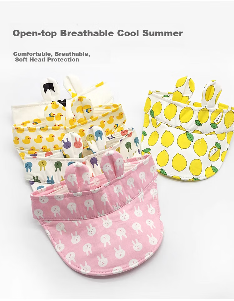 9i9 Baby Hat Summer Open-Top Sun Hat Cute 3D Design Breathable Thin Sun Protection Hat for 0-2 Years F30 Colorful Rabbit 4