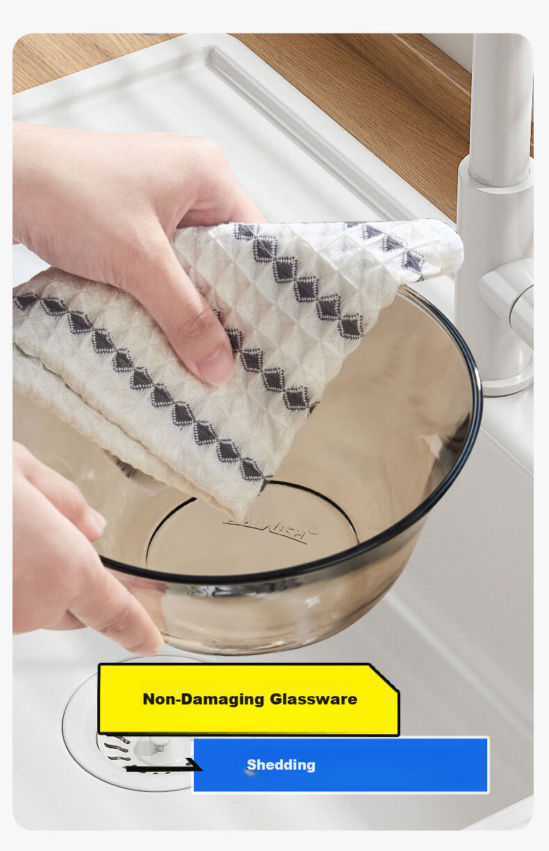 CONDOR Japanese Waffle Cloth 30x30cm 4-Pack Coffee Bar Kitchen Dishcloth Lint-Free Cleaning Cloth 14