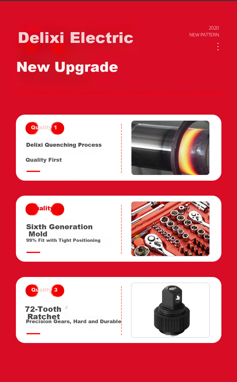 Delixi Auto Repair Tool Set Socket Wrench Ratchet Car Maintenance Combination Repair Toolbox Multifunctional Mini Ratchet 1