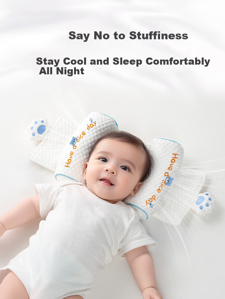 Ipoosi Baby Millet Shaping Pillow 0-6 Months Round Head Sleep Anti-Flat Head Removable Washable Newborn Adjustable Pillow 10