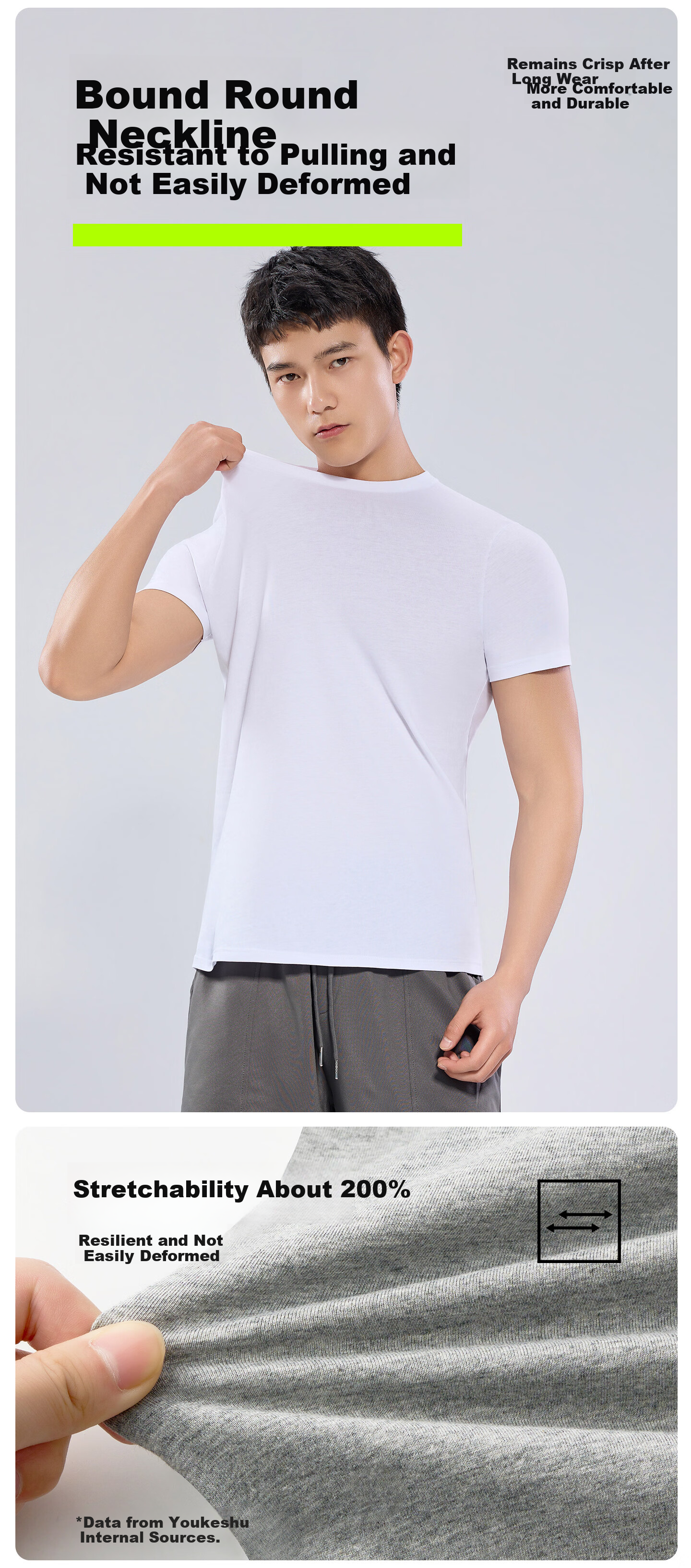 Youkeshu Men's Short Sleeve Summer Pure Cotton Slim Fit Tank Top All Cotton Sweatshirt Sports Fitness Sweat-Absorbing T-Shirt 9