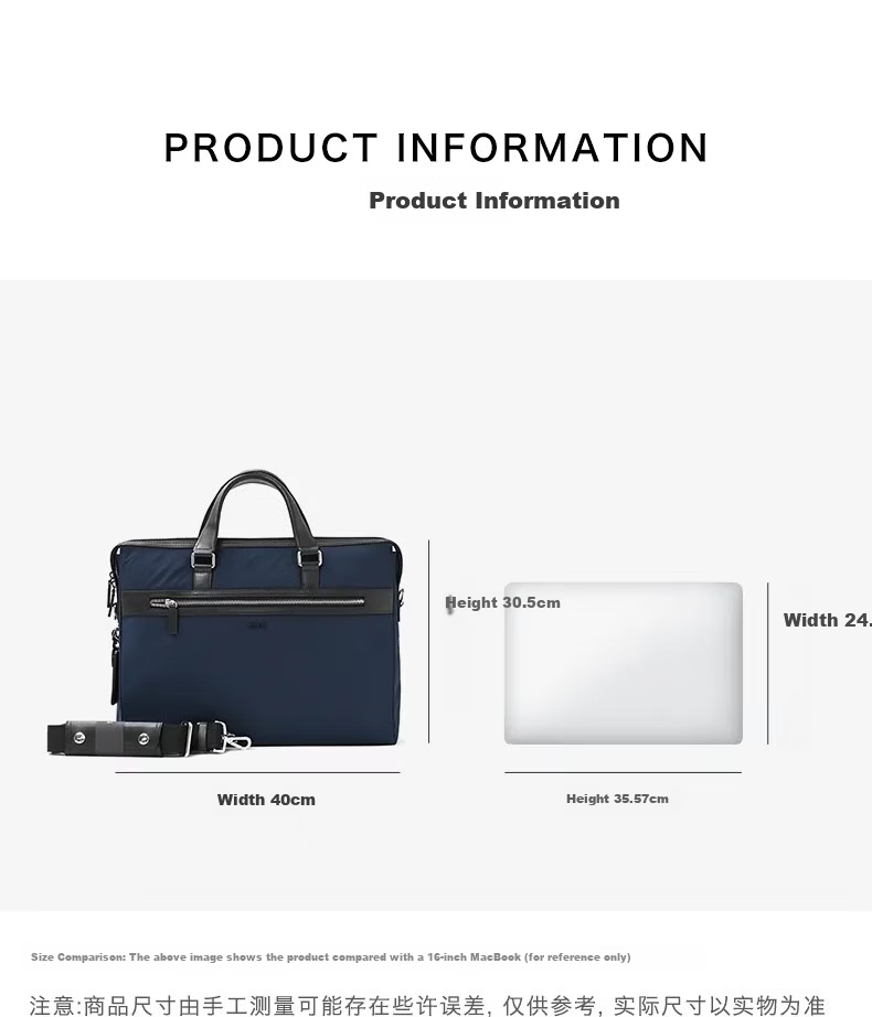 TUMI MONROE Men's Business Commuter Lightweight Briefcase Shoulder Laptop Bag Navy Blue 2