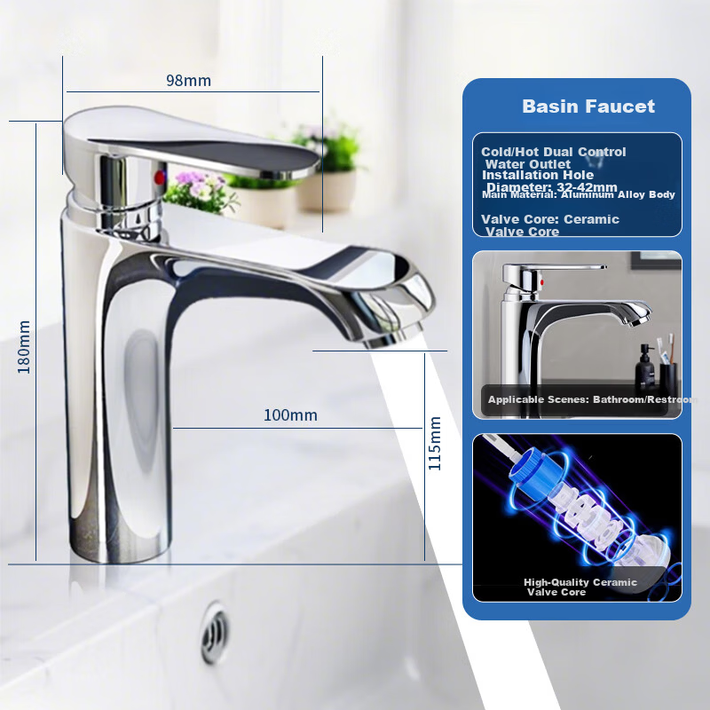 Canbo Robotic Arm Faucet 360° Rotatable Stainless Steel Lucky Cat Gray Hot and Cold Two-Stage Face Washing 14