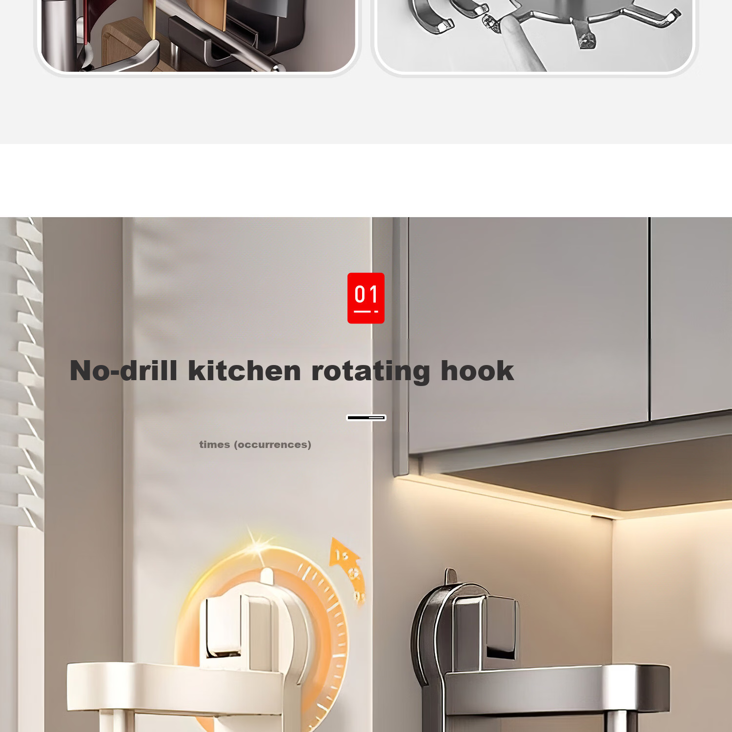 Zhifan Japanese Kitchen Rotating Octopus Suction Cup No-Drill Wall-Mounted Pot Ladle Spoon Storage Rack Organizer 7