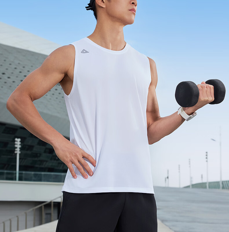 PEAK Men's Summer Sports Set Quick-Dry Breathable Sleeveless Vest and Shorts Badminton Running Fitness Two-Piece DF152010 17