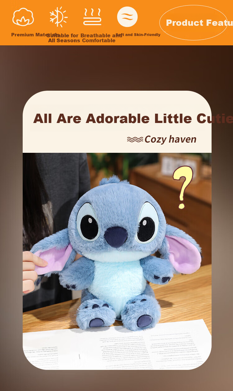 Disney Stitch Plush Toy Doll Pillow Birthday Children's Day Gift for Boys and Girls 2