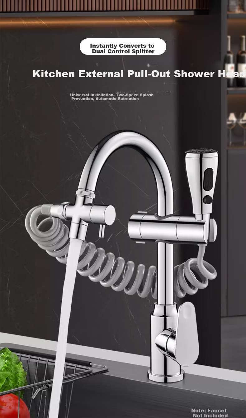 HSPA Kitchen Faucet Extender Sink Lengthened Retractable Pull-Out Splash-Proof Pressure-Boosting Shower Head 5065 2