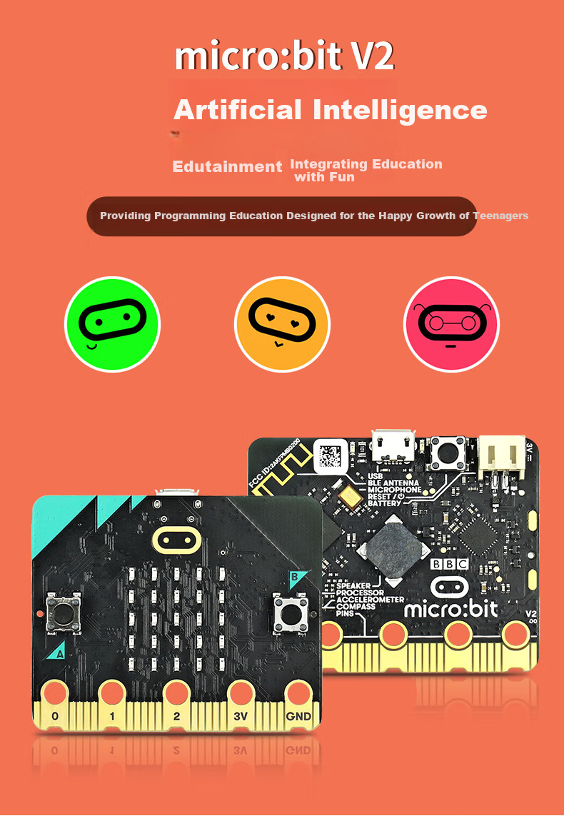 Chuanglebo Microbit Development Board Expansion Board V2 Robot Kit Python Mainboard micro:bit V2.2 14