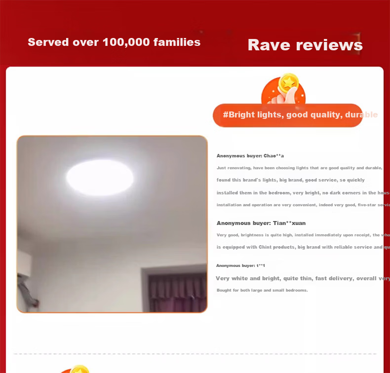 Chint LED Ceiling Light 60W Ultra-thin Bright Three-proof White Light Three-color Bedroom Balcony Corridor Lamp 1