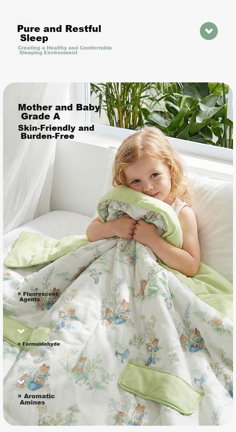 KUB Baby Anti-Kick Quilt Spring and Summer Embrace Quilt Baby Sleeping Bag Integrated Cooling Sleeping Bag Snow Rabbit Play - 150*150cm 11