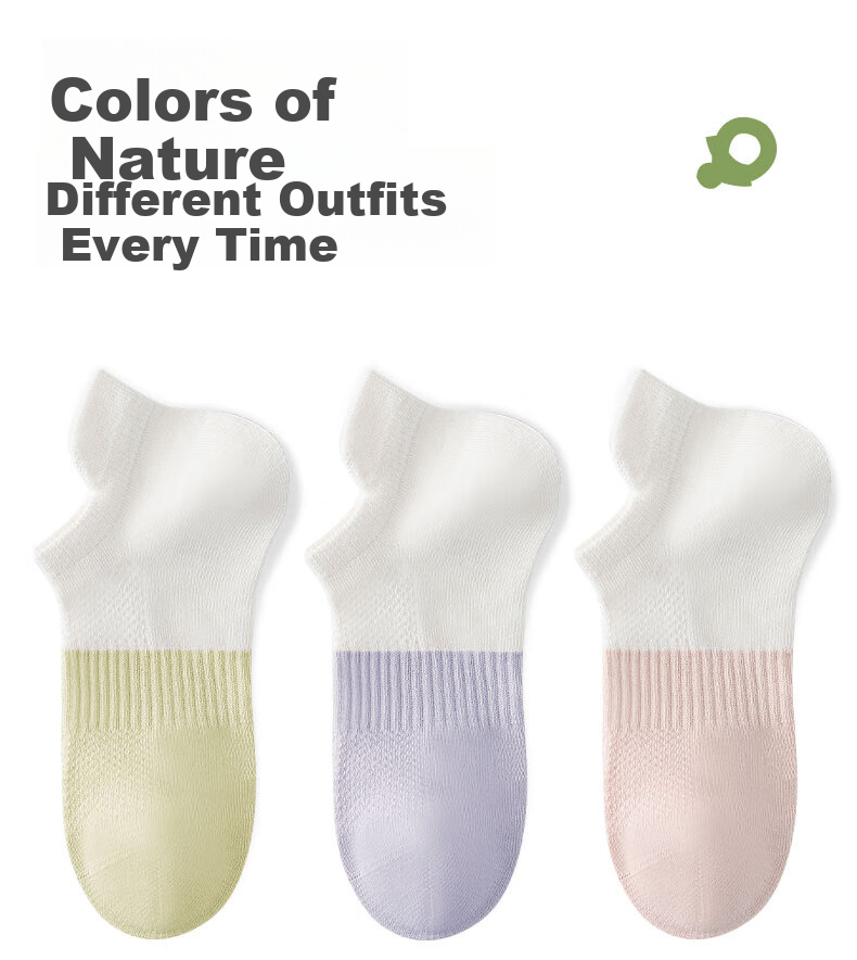 Yimian Women's Summer Thin Xinjiang Cotton No-Show Socks Antibacterial Odor-Resistant Breathable Mesh Low-Cut Cotton Socks 10 Pairs 15