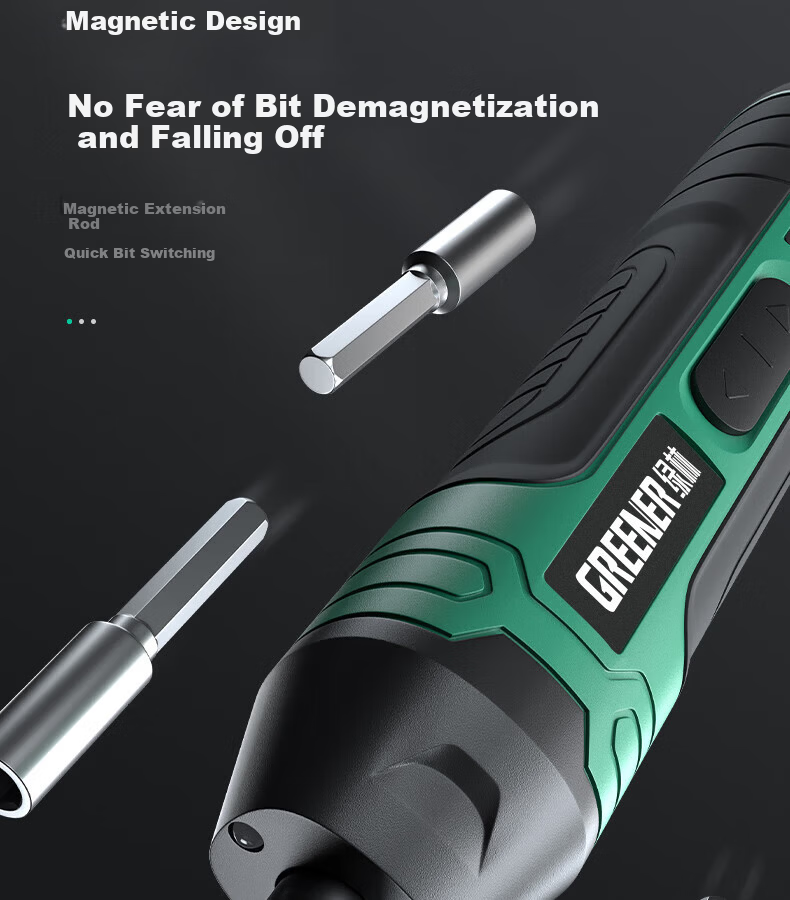 GREENER Universal Household 4-Speed Adjustable Electric Screwdriver Set Small Rechargeable Lithium Drill Driver 20