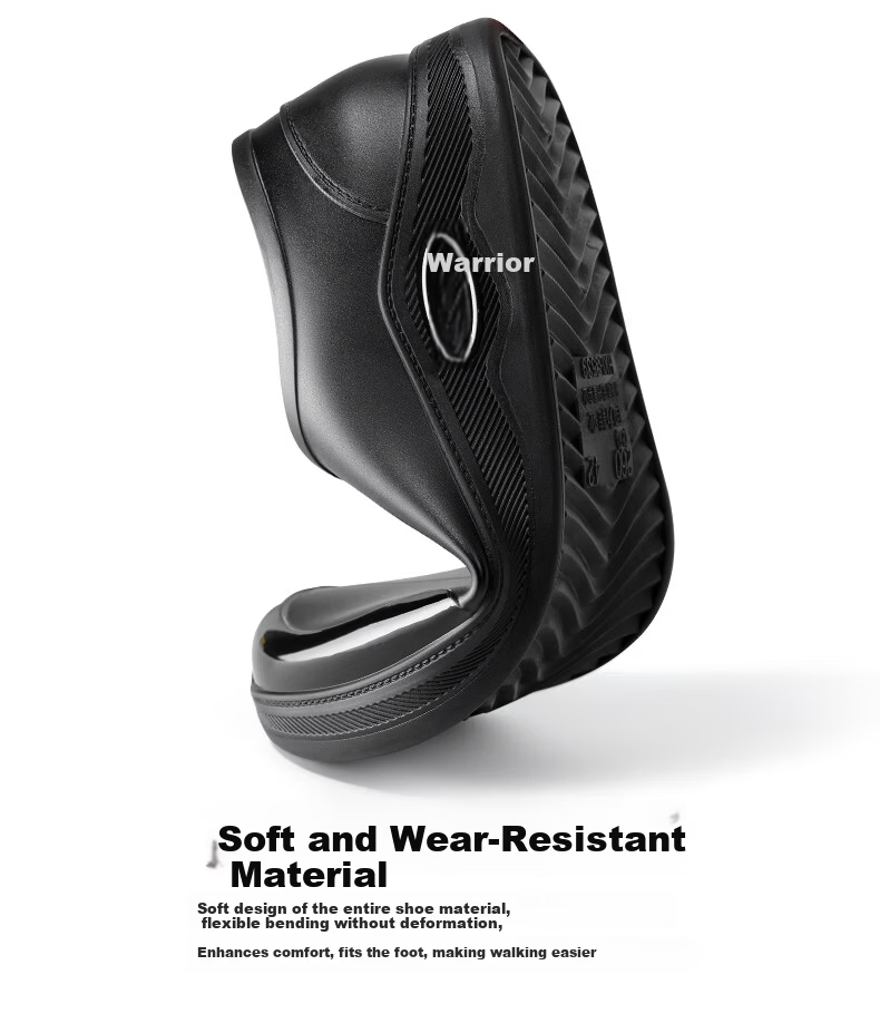 Warrior Men's Waterproof Low-Cut Kitchen Shoes Rain Boots Water Shoes Rubber Shoes 3539 Black Size 38 8