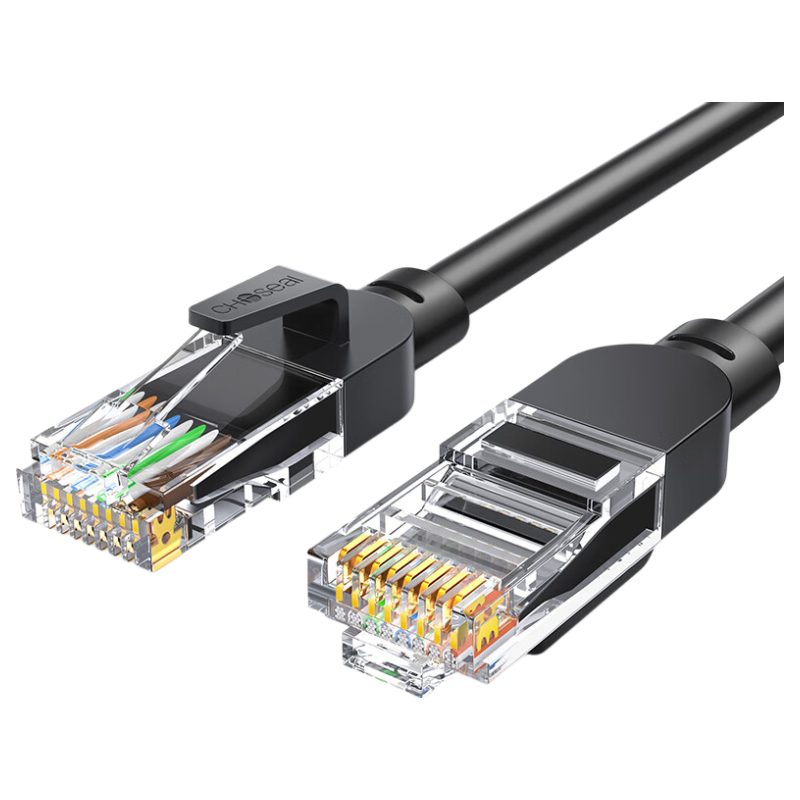 CHOOSEAL (CHOSEAL) CAT5e High-Speed Hundred-Megabit Ethernet Cable, Home And Construction Computer Broadband Connection Patch Cord Finished Network Cable, Black, 5 Meters, QS583AT5