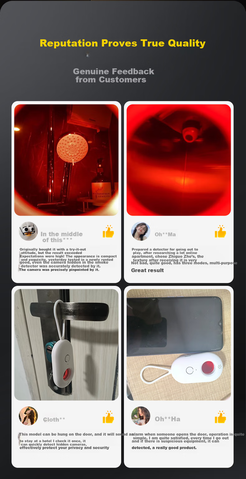 Zhiguozhe Hotel Camera Detector with Four Modes, UV Light Detection, Wireless Infrared Signal Anti-Spy Camera Detector, Anti-Peeping Surveillance Inspection Device 4