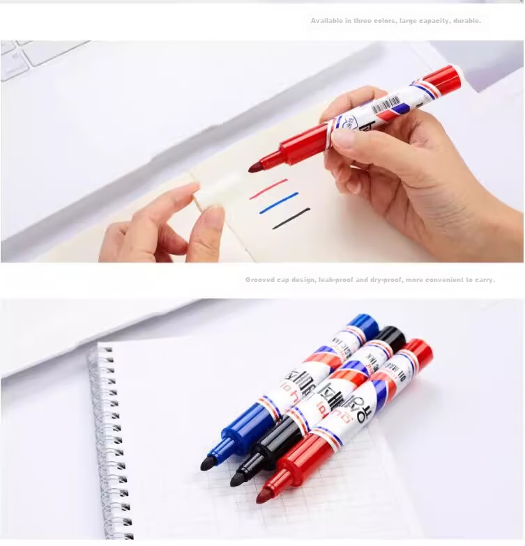 Monami 05007 Imported Marker Pen Oil-Based CD Disc Pen Colorful Broad Tip Signature Pen Black 3-Pack 2