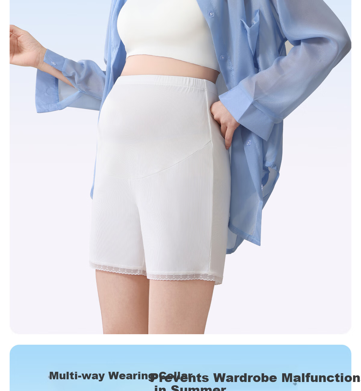 JOYNCLEON Maternity Safety Leggings Anti-Exposure Ice Silk High Waist Spring Summer Outerwear Skin Color L Jyk177099 11