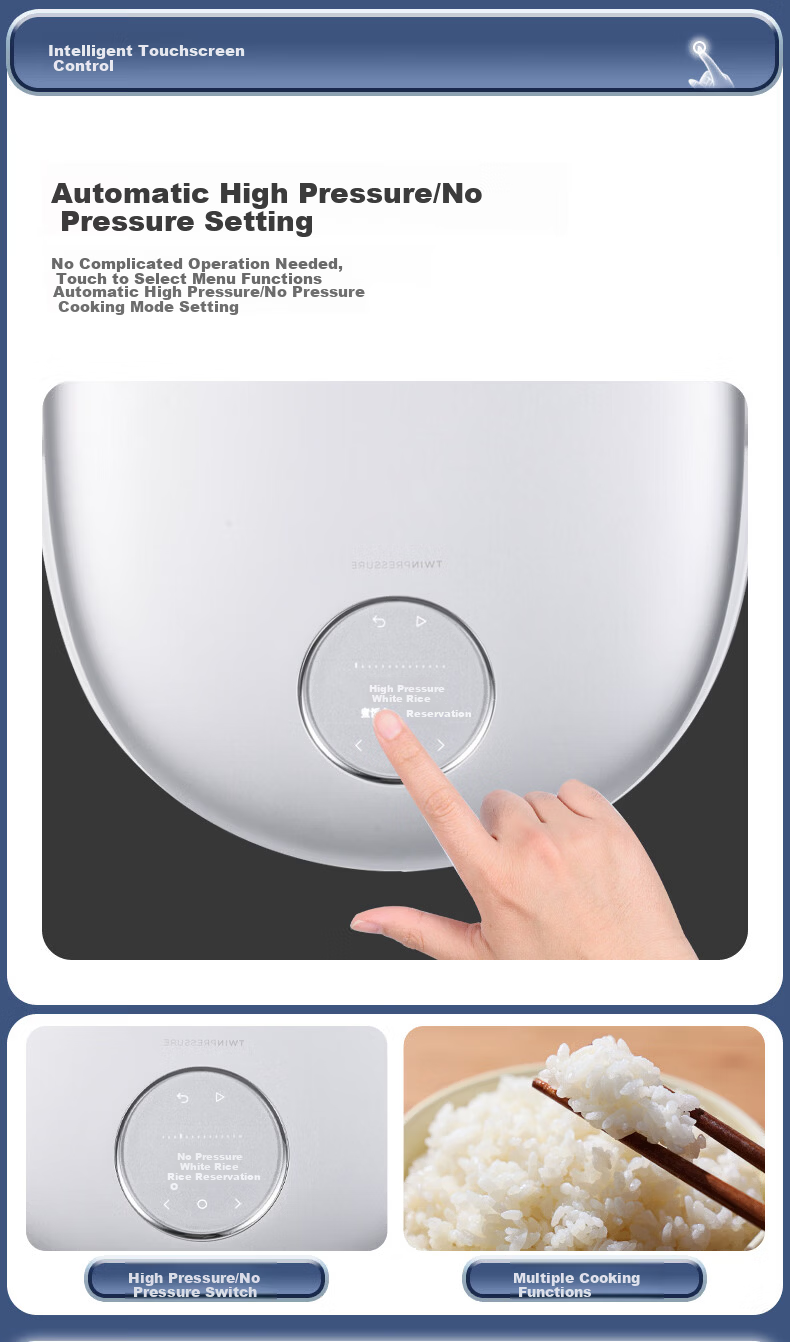 CUCKOO Price Protection 618 Electric Rice Cooker Korean Imported Noise Reduction Double Pressure IH Heating Smart Voice Non-stick 2.8L 1-3 Person CRP-NHTR0611FW 6