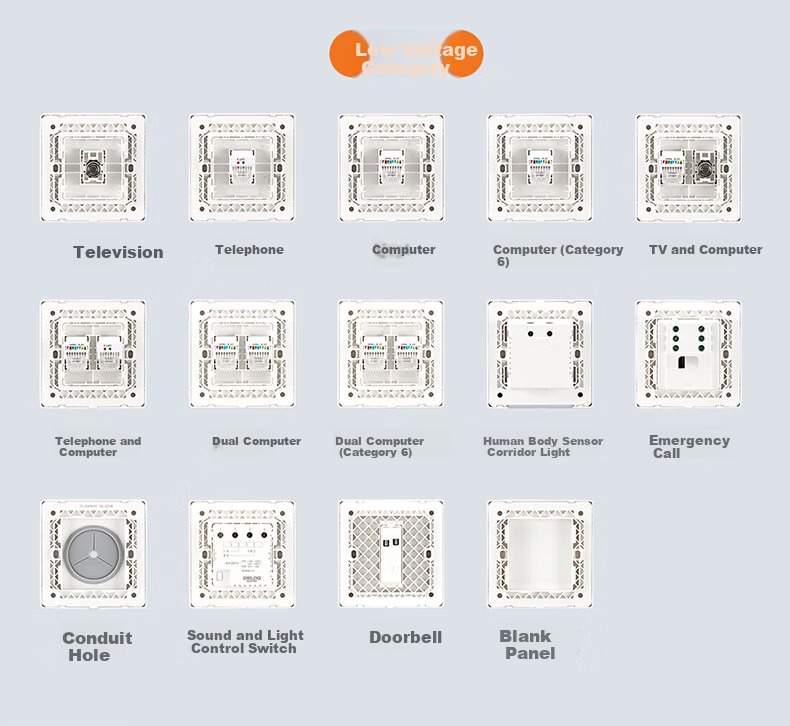DELIXI Switch Socket, Recessed Socket for Air Conditioner, Hidden Socket, Built-In Starry Gray, 16A Three-Hole 28