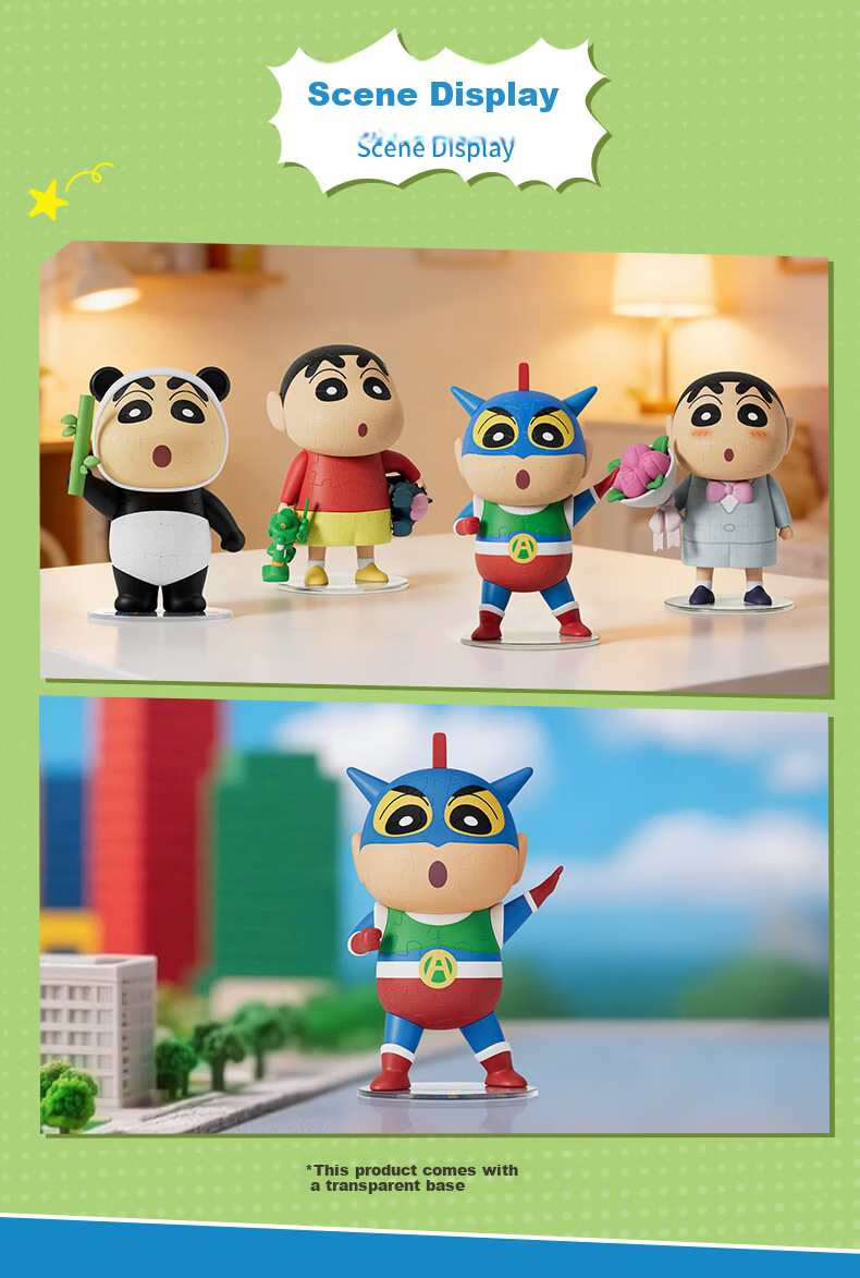 3D-JP Crayon Shin-chan Series 3D Puzzle Figurine Cartoon Trendy Decoration Fat Panda Shin-chan 8