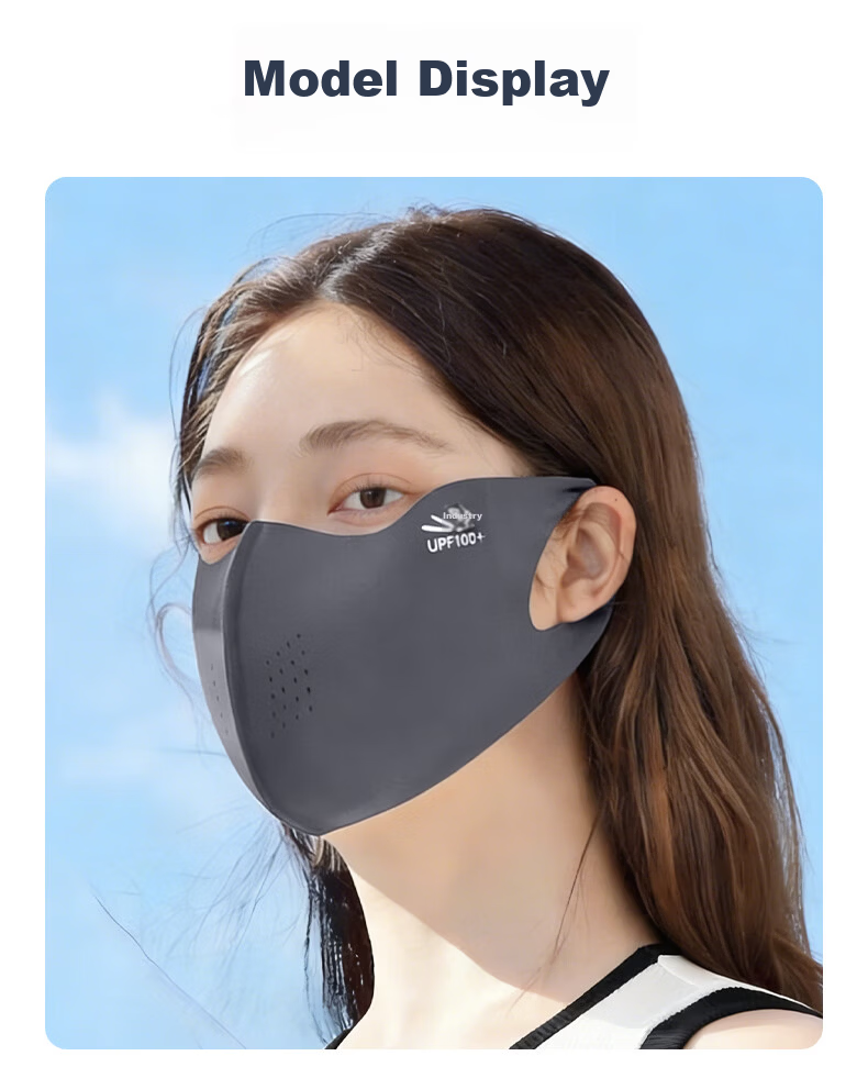 FitonTon UPF100+ Sunscreen Face Mask Ice Silk Outdoor Cycling Sun Protection UV Protection Seamless Women's Summer 3-Pack 8