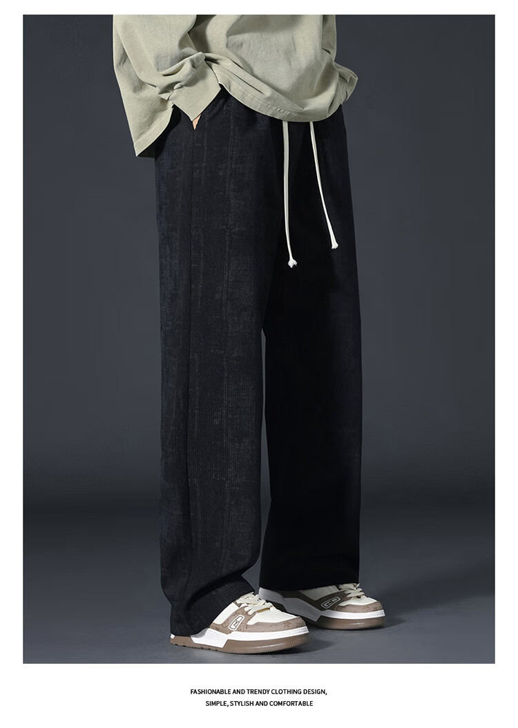 I'M DAVID Men's Casual Pants Spring and Autumn Loose Fit Straight Leg Sports Trousers 10
