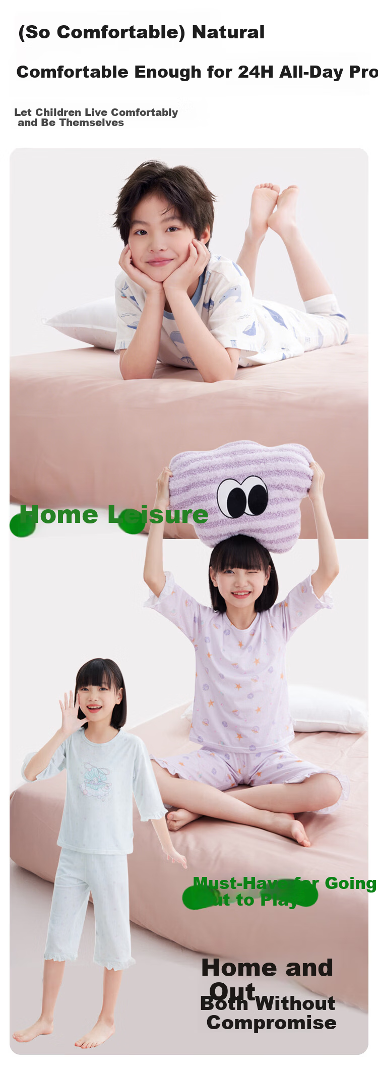 YUZHAOLIN Kids Homewear Boys and Girls Pajamas Junior High School Regenerated Cellulose Fiber Homewear Shell Starfish 110 5