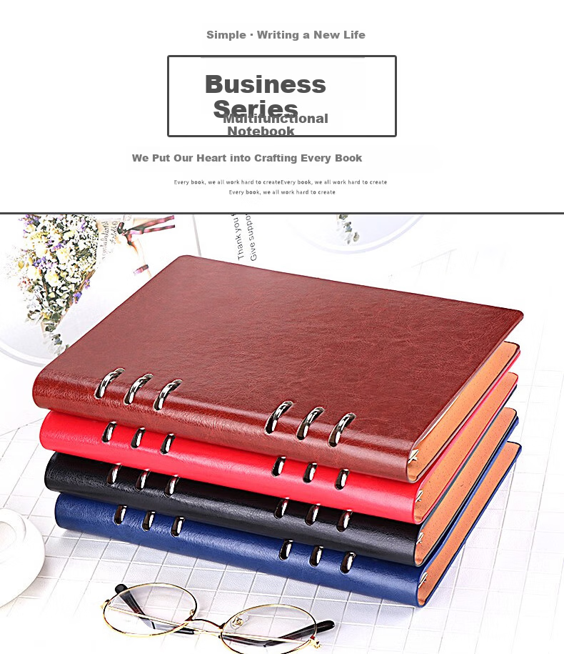 Chaoyou [Best Seller] A5 Business Loose-Leaf Notebook Simple Detachable 6-Hole Refill Office Meeting Notes A5 Black 001 3