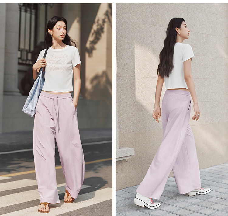 Semir Women's Casual Summer Sun-Protective Moisture-Wicking Textured Panel Loose Wide-Leg Pants 2026 Long Trousers 109326127012 21