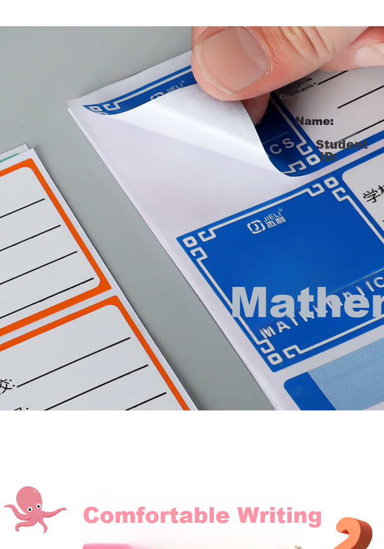 Liupintang Subject Classification Label Stickers Waterproof Self-Adhesive Cartoon Name Tags for Kids Elementary School Book Cup Marker Biology Chemistry 13