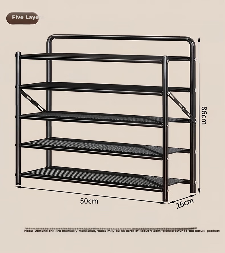 Yaoying Shoe Rack Home Multi-layer Foldable Shoe Cabinet Small Apartment Shoe Storage Organizer YJ23 Black 4 Layers 50cm 16