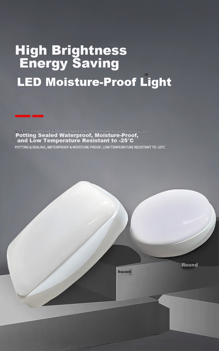 CARE LED Cold Storage Light Moisture-Proof Waterproof Insect-Resistant Ceiling Light Three-Proof Light Frost-Resistant Moisture-Proof Round 15W White Light 6500K 1 Piece 1