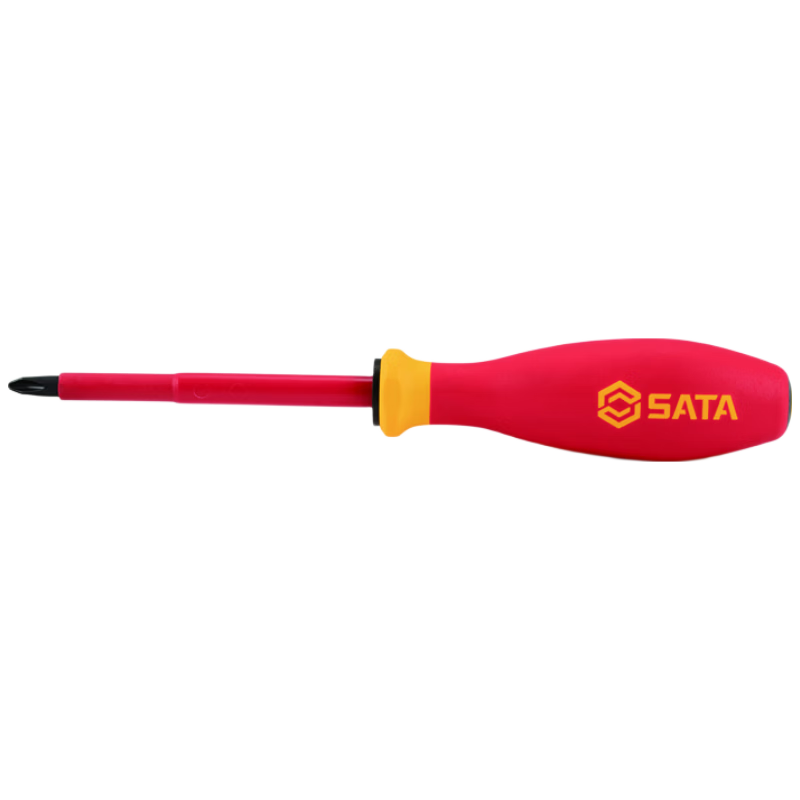 SATA G Series Tri-Color Handle Insulated Phillips Screwdriver PH1x80MM 61212