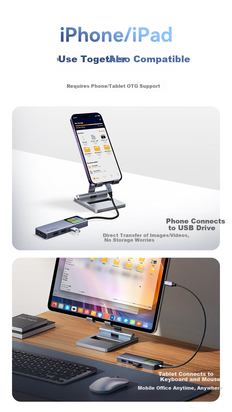 Highsay HC6 Pro Smart Display 4K HDMI Expansion Dock Type-C Phone Gaming Laptop Apple MacBook Neo Interface Adapter 14