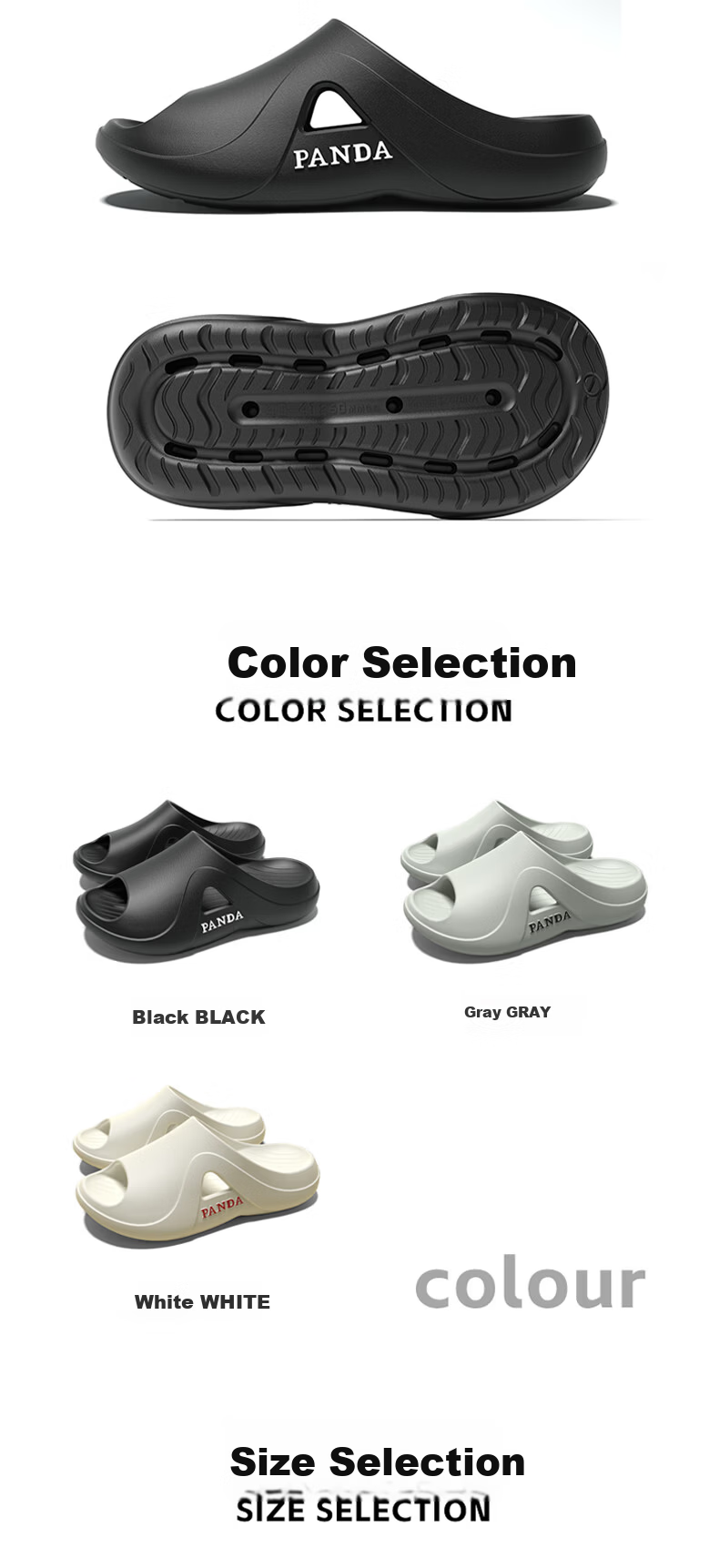 HIPANDA Men's Sports Slippers EVA Wear-Resistant Shock-Absorbing Outdoor Beach Lightweight Non-Slip Sandals 7