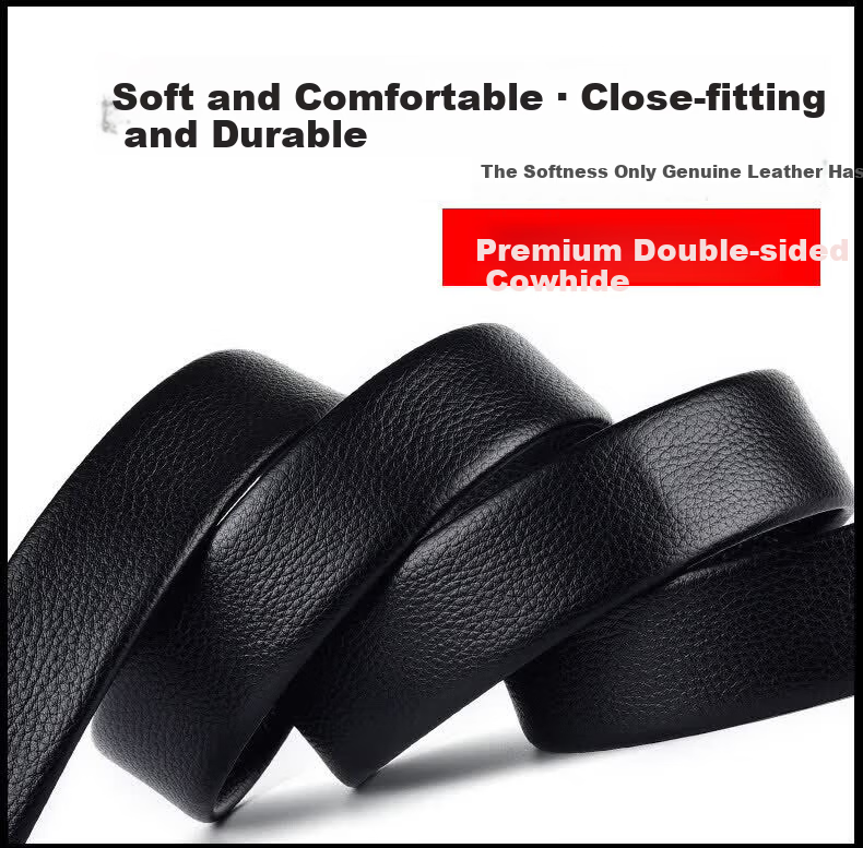 JIFANPAUL Paul Headless Men's Automatic Buckle Genuine Leather Business Belt Strap Waistband 5