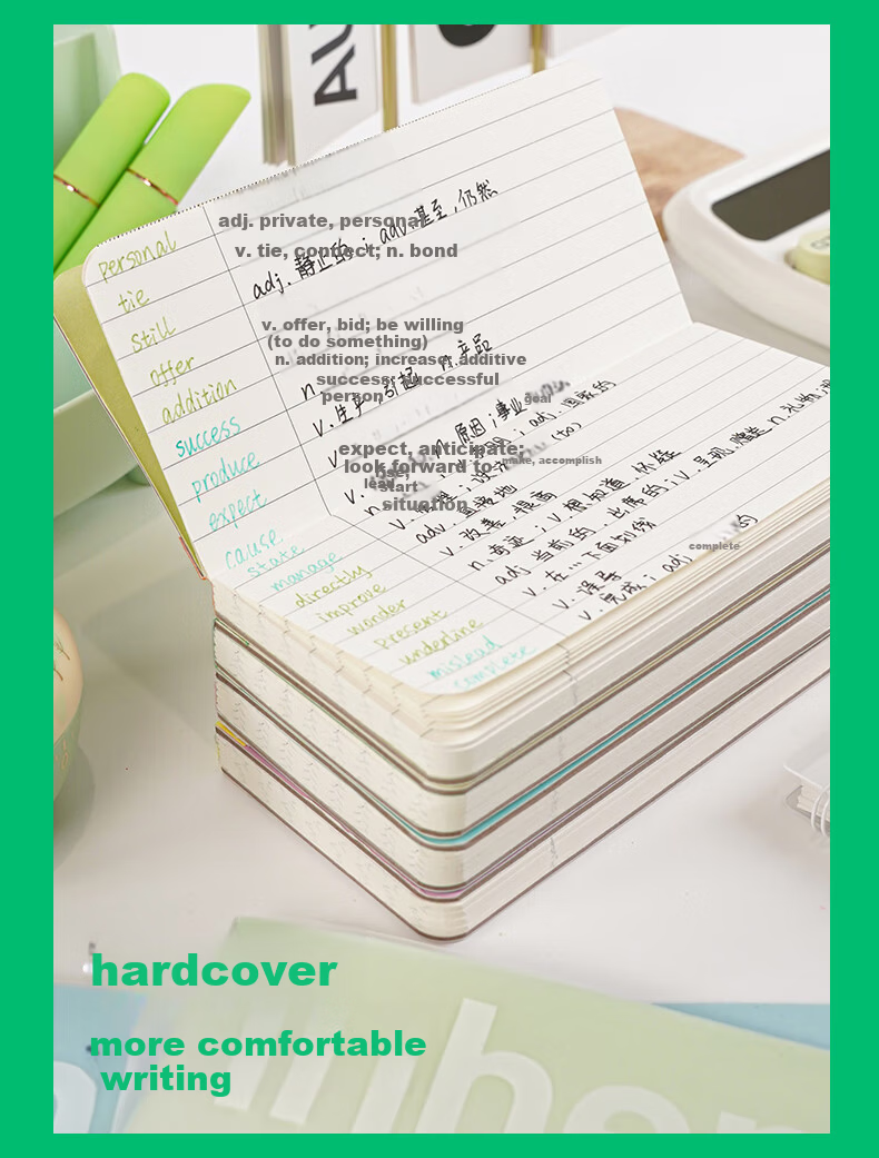 BEIFA Pocket Notebook Mini Portable Pocket Diary Small Diary Word Book Planner Avocado Green - Lined [Back to School Essential] 4